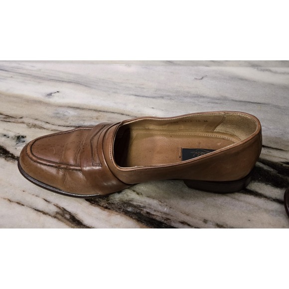 Zelli Savanah Men\'s Brown‎  Calf Leather Penny Loafers, Size 10M, Made in Italy main image 5